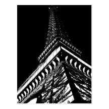 Eiffel na noite cartoes postais