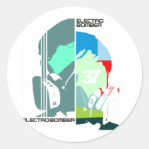 electro bombardeiro adesivos em formato redondos