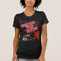 Electro t-shirt do vermelho dos doces de rochas do
