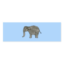 Elefante asiático, na luz - azul. cartão de visita