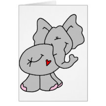 Elefante cinzento bonito cartão