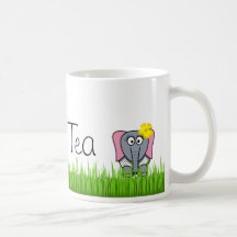Elefante de EGirly na grama Caneca