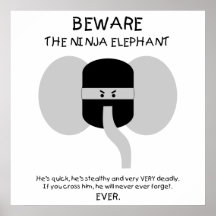 Elefante de Ninja! Impressão