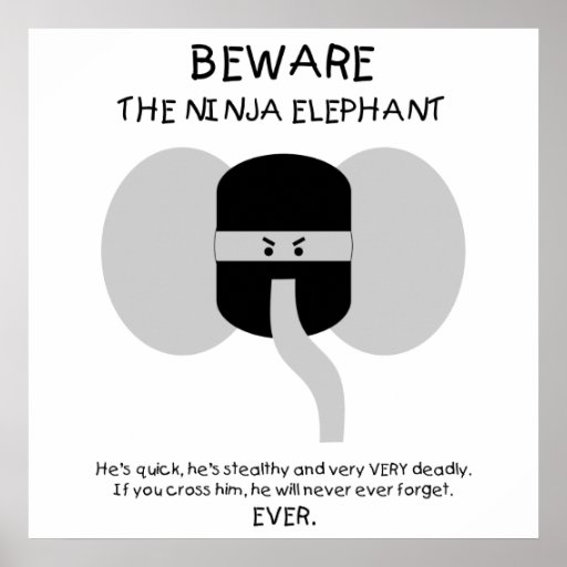 Elefante de Ninja! Impressão