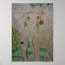 elefante e flor poster