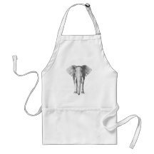 Elefante em preto e branco avental