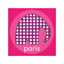 Elefante personalizado do bebê [roxo+rosa] impressão de canvas envolvidas