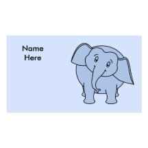 Elefante sonolento azul. Desenhos animados Cartão De Visita