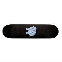 Elefante sonolento azul. Desenhos animados Skate