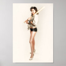 Elise com bastão posters