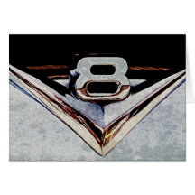 Emblema grande do bloco de V8 do Grunge Cartão