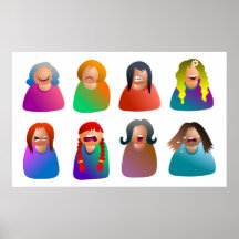 Emoticons fêmeas pôsteres