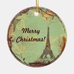 Enfeites de natal da torre Eiffel no verde