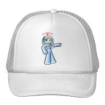 Enfermeira do Anime com o uniforme branco azul do  Bones
