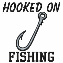 Enganchado na camisa bordada pesca