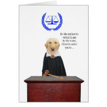 Engraçado vem aqui o aniversário do cão do juiz cartoes