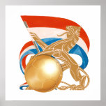 Engrenagem holandesa da bandeira do leão desenfrea poster
