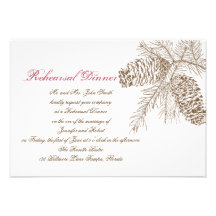 Ensaio do casamento da natureza do cone do pinho convite personalizado