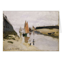Entrada ao porto de Trouville - Claude Monet Cartao