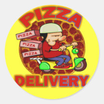 Entrega da pizza adesivo redondo