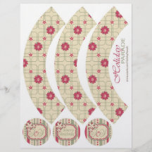Envoltório A2 do cupcake das poinsétias Panfletos