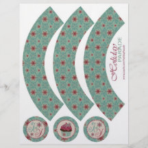 Envoltório elegante do cupcake do Natal Panfleto Personalizado