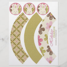 Envoltórios 2 do cupcake da caça da páscoa panfletos