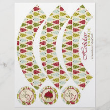 Envoltórios de Cucpake da floresta do Natal Panfletos