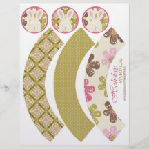 Envoltórios do cupcake da caça da páscoa panfletos