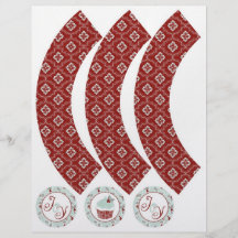 Envoltórios encantadores 4 do cupcake dos ornament panfletos personalizado