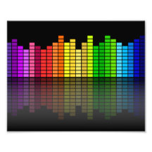 Equalizador colorido w/Reflection da música, Techn Foto Artes