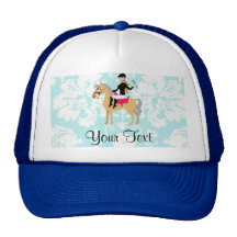 Equestrian do damasco da cerceta boné