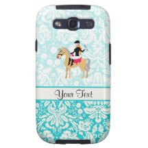 Equestrian do damasco da cerceta capas samsung galaxy s3