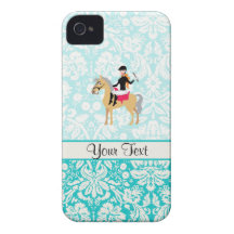 Equestrian do damasco da cerceta iPhone 4 capa