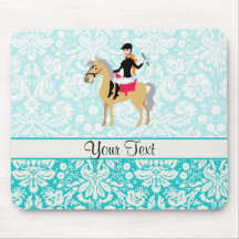 Equestrian do damasco da cerceta mousepad