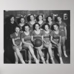Equipa de basquetebol do segundo grau das meninas impressão