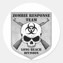 Equipe da resposta do zombi: Divisão de Long Beach Adesivo Em Formato Redondo