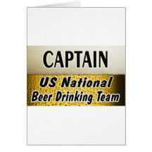 Equipe nacional do bebendo da cerveja dos E.U. Cartao