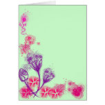 Esboço cor-de-rosa & roxo da flor cartões