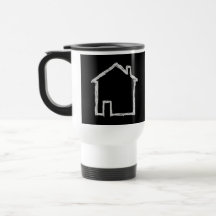 Esboço da casa. Cinzas e preto Canecas