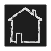 Esboço da casa. Cinzas e preto Impressão De Canvas Esticadas