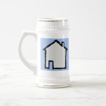 Esboço da casa. Preto e azul Caneca