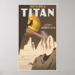 Escalada no titã, uma lua de Saturn Poster