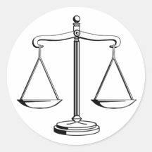 Escalas de justiça - etiqueta da lei adesivo