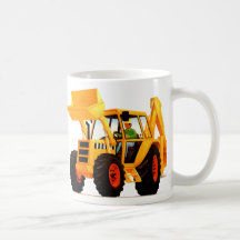 Escavador amarelo caneca