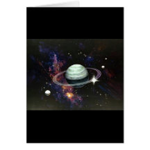 Espaço, anéis de Saturn & luas Cartao