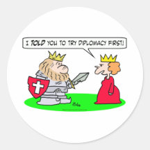 espada da armadura da rainha do rei da diplomacia  adesivos em formato redondos
