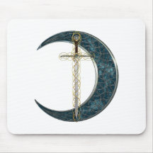 Espada e lua celtas mousepad