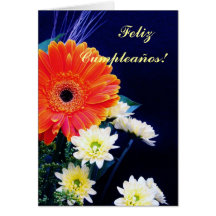 Espanhol: Cumpleanos do aniversário/Feliz! Cartoes