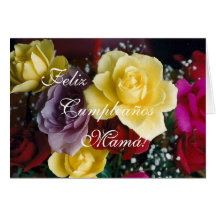 Espanhol: O aniversário da mãe de Cumpleaños/Mamá/ Cartões
